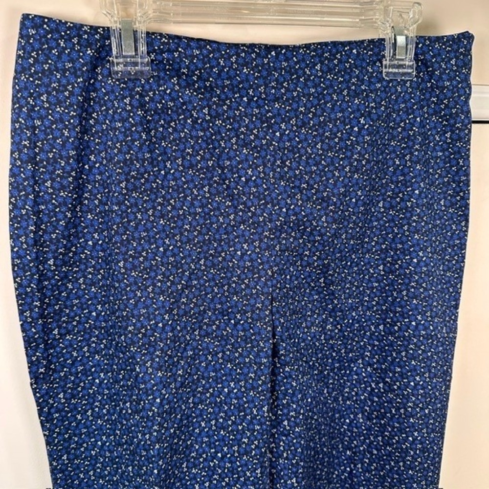 Piazza Sempione Audrey Pants Blue Floral Italian Tailored Cropped Size 42IT 6 US